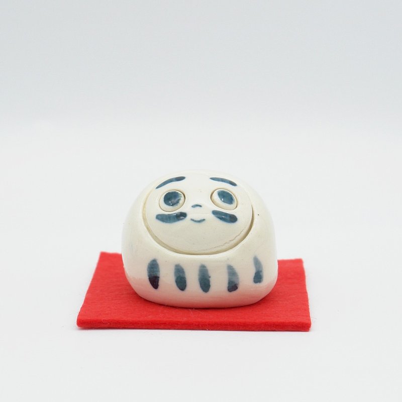 手工陶瓷娃娃达摩桑 - 摆饰 - 陶 白色