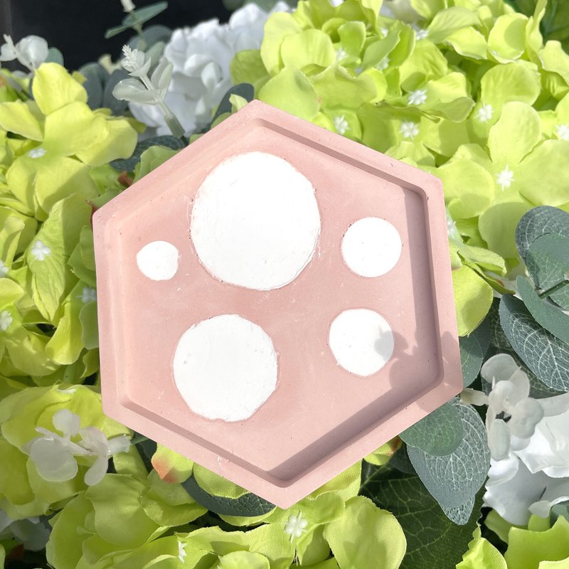 普普风仙人掌泡泡石膏饰物盘 / 置物盘 (粉红多肉) - 香薰/精油/线香 - 其他材质 粉红色