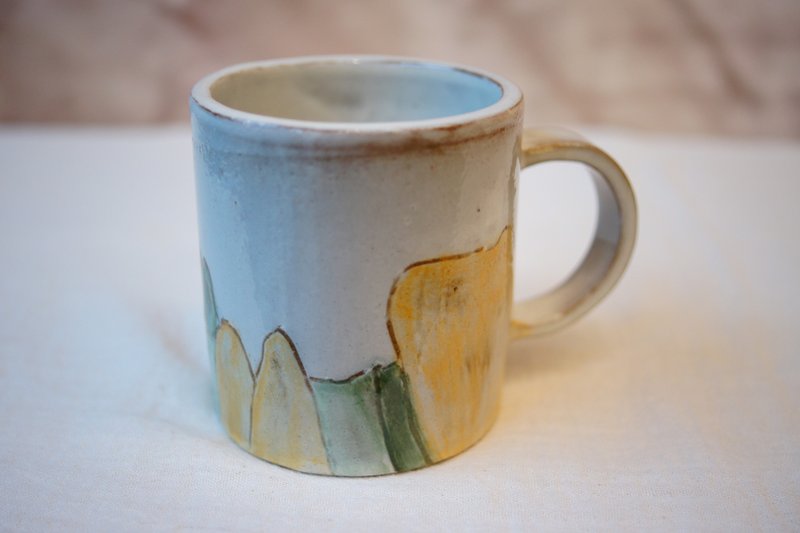 手作粉引马克杯 黄山四季 220ml 咖啡杯 手作陶杯 水杯 - 咖啡杯/马克杯 - 陶 多色
