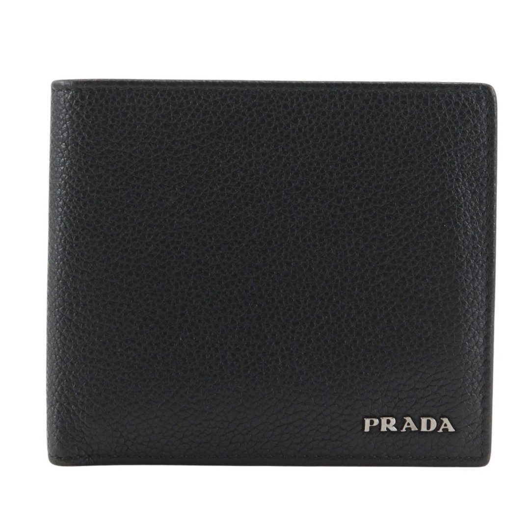 【日本直输】PRADA 普拉达 对折款 夹式长夹 2MO513 皮革 NERO 黑 男性【二手】 - 皮夹/钱包 - 真皮 黑色