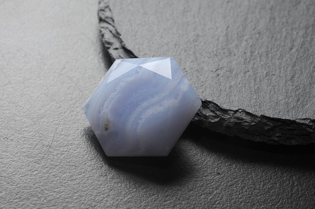 蓝纹玛瑙大卫星  矿石/水晶/灵修/开运/招财/破煞/防小人 - 摆饰 - 半宝石 