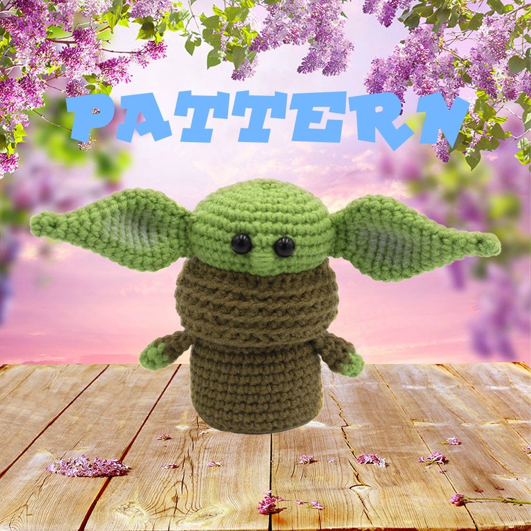 钩针图案婴儿外星人钩针 amigurumi 迷你婴儿尤达图案绿恶魔 - 手工艺教程/工具书 - 其他材质 