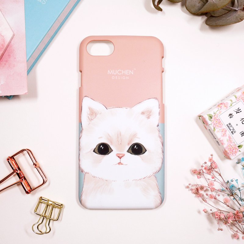 白白棉花糖-硬壳 (iPhone.Samsung三星, HTC, Sony.华硕手机壳) - 手机壳/手机套 - 塑料 粉红色