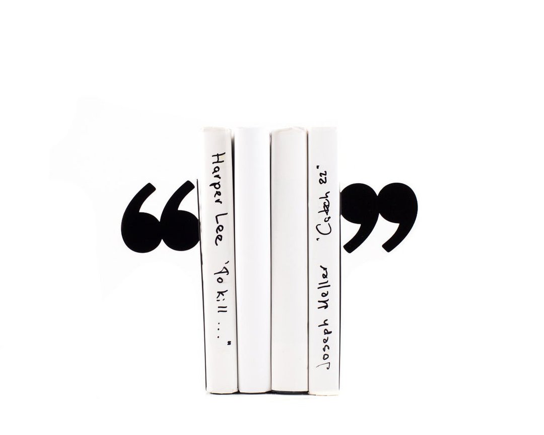 Decorative Bookends - Quotation marks - // unique book holders for modern home - 摆饰 - 其他材质 黑色