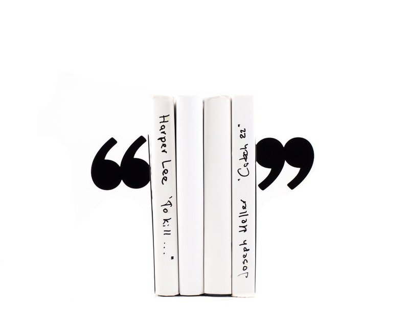Decorative Bookends - Quotation marks - // unique book holders for modern home - 摆饰 - 其他材质 黑色