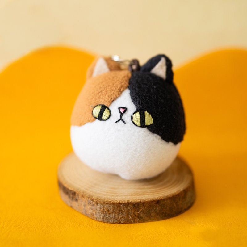 手工制三花猫公仔钥匙圈 - 钥匙链/钥匙包 - 其他材质 白色