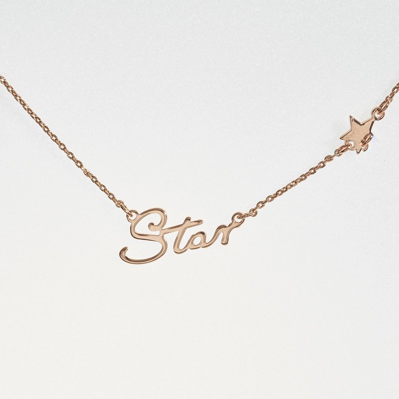 STAR 花字体星星美链(共2色) - 项链 - 铜/黄铜 金色