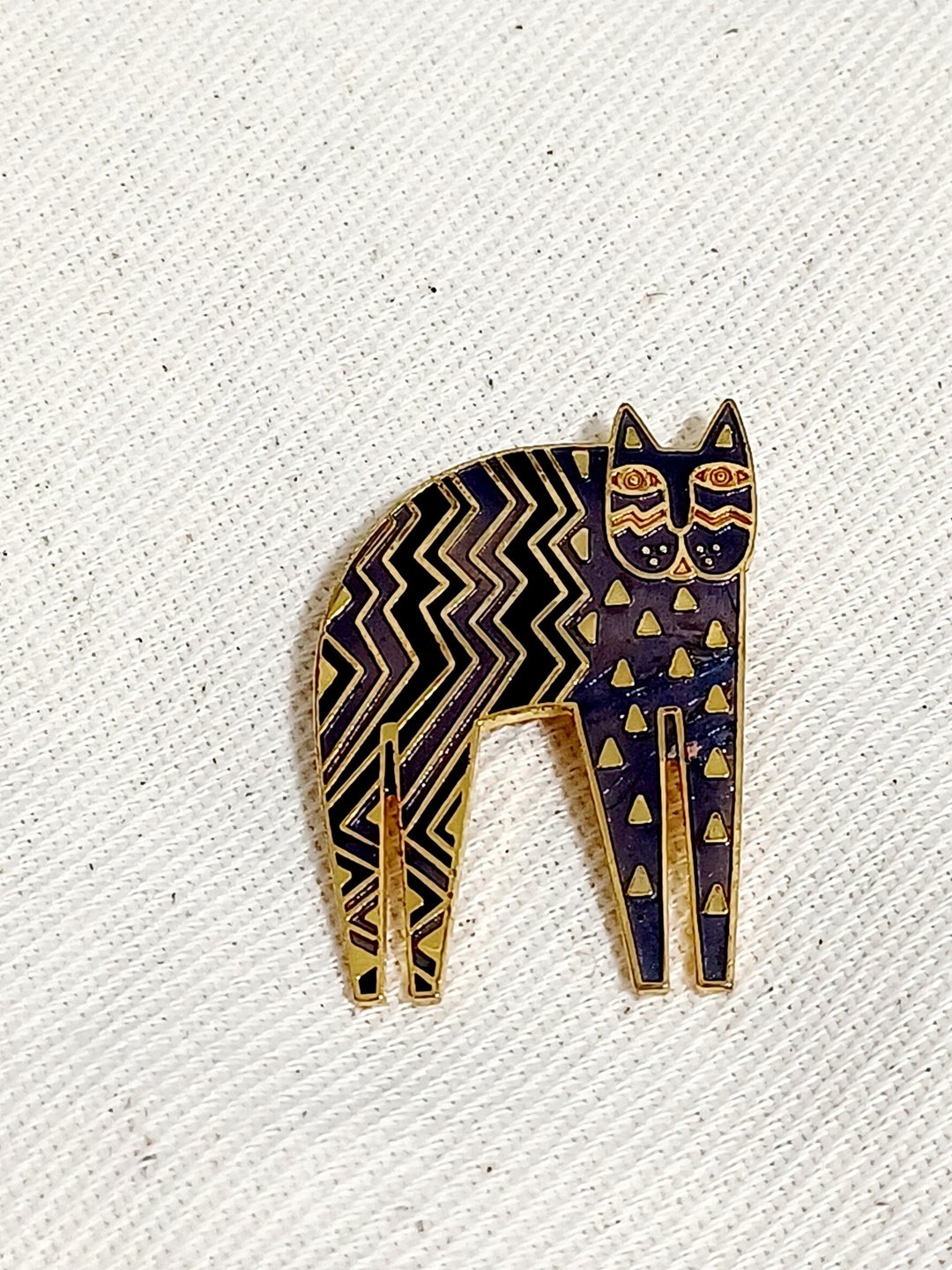 vintage jewelry 早期台湾制景泰蓝别针 神秘猫 - 胸针 - 其他金属 