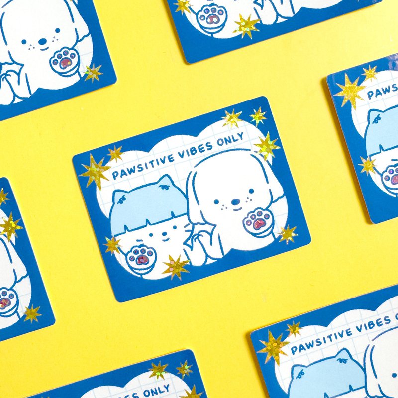 模切贴纸 - Pawsitive Vibes Only - 贴纸 - 防水材质 