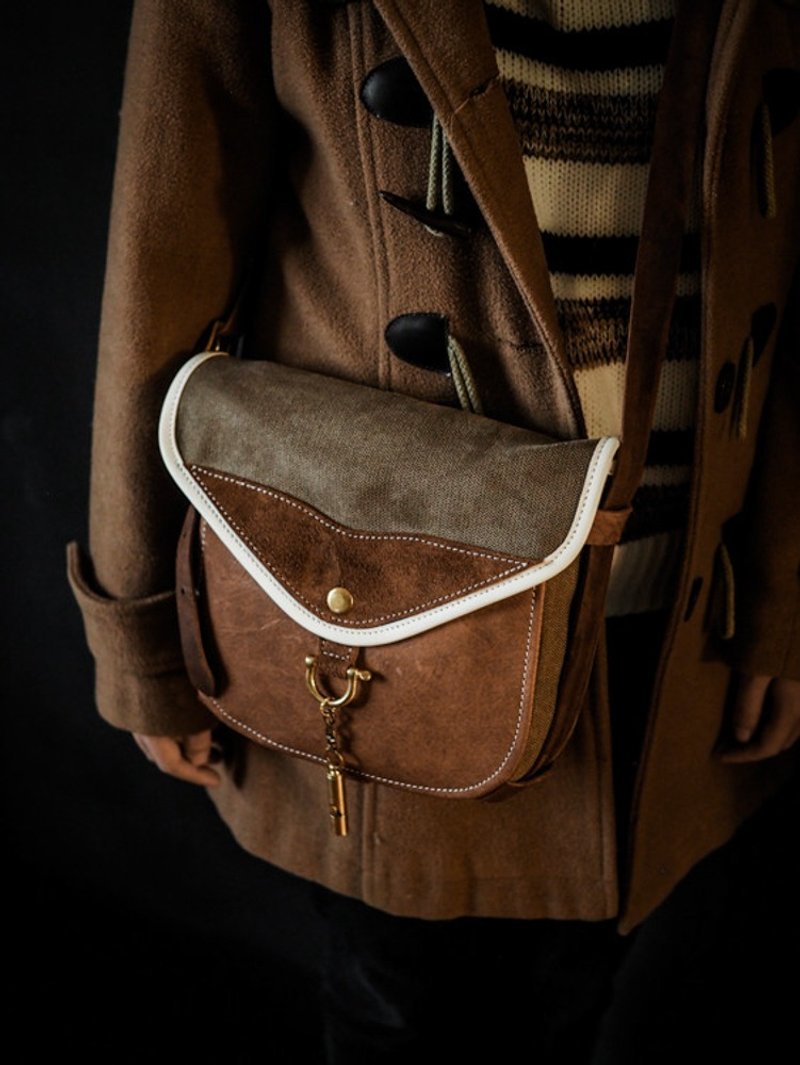 The Wayfarer's Bag - Type.2 - 旅人马鞍包复古咖款 - 侧背包/斜挎包 - 真皮 咖啡色