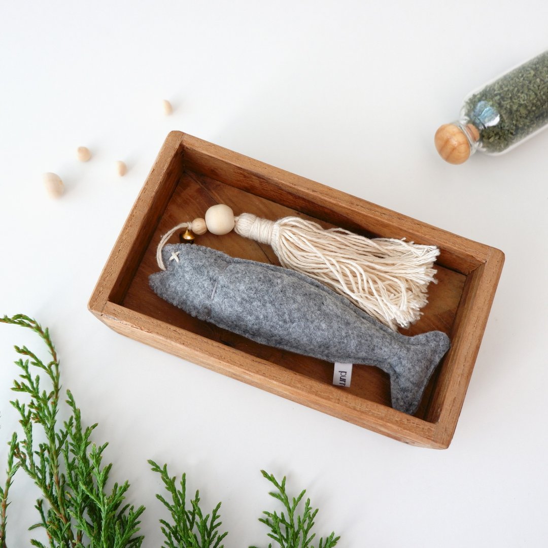 Catnip Purr fish - Cat toy / Handmade organic catnip - 玩具 - 其他材质 多色