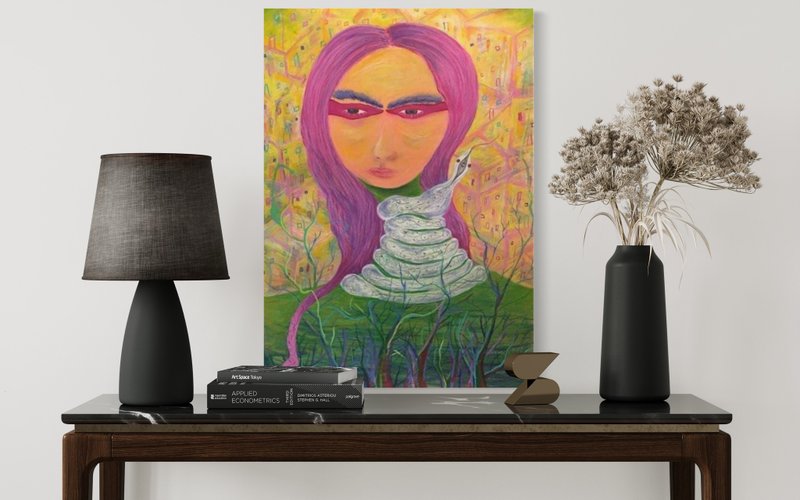 自画像系列-自愈 原画作品 - 海报/装饰画/版画 - 颜料 紫色