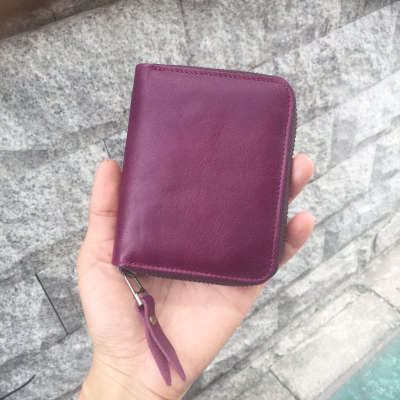 Sienna紫色真皮风琴皮夹 - 皮夹/钱包 - 真皮 紫色