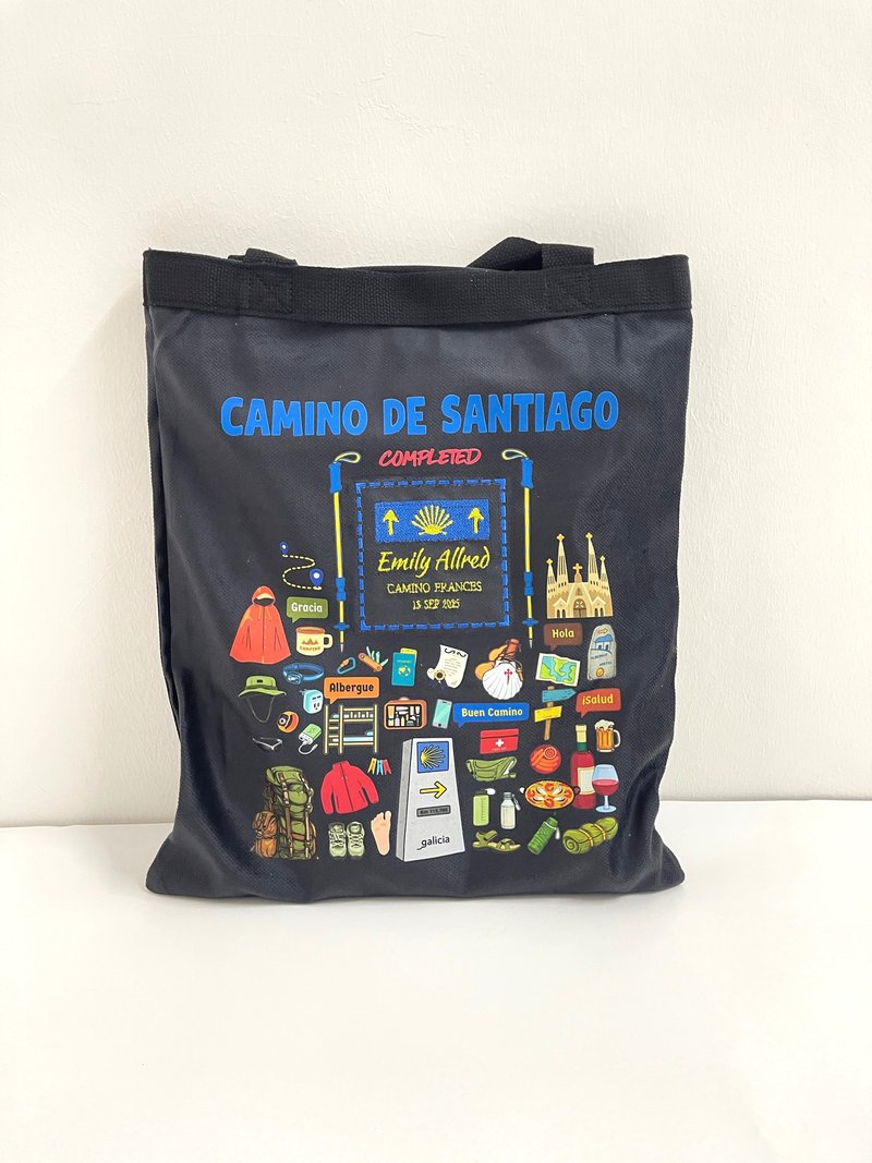 个性化圣地牙哥朝圣之路完成纪念品 - 客制化朝圣者手提袋 - 手提包/手提袋 - 聚酯纤维 