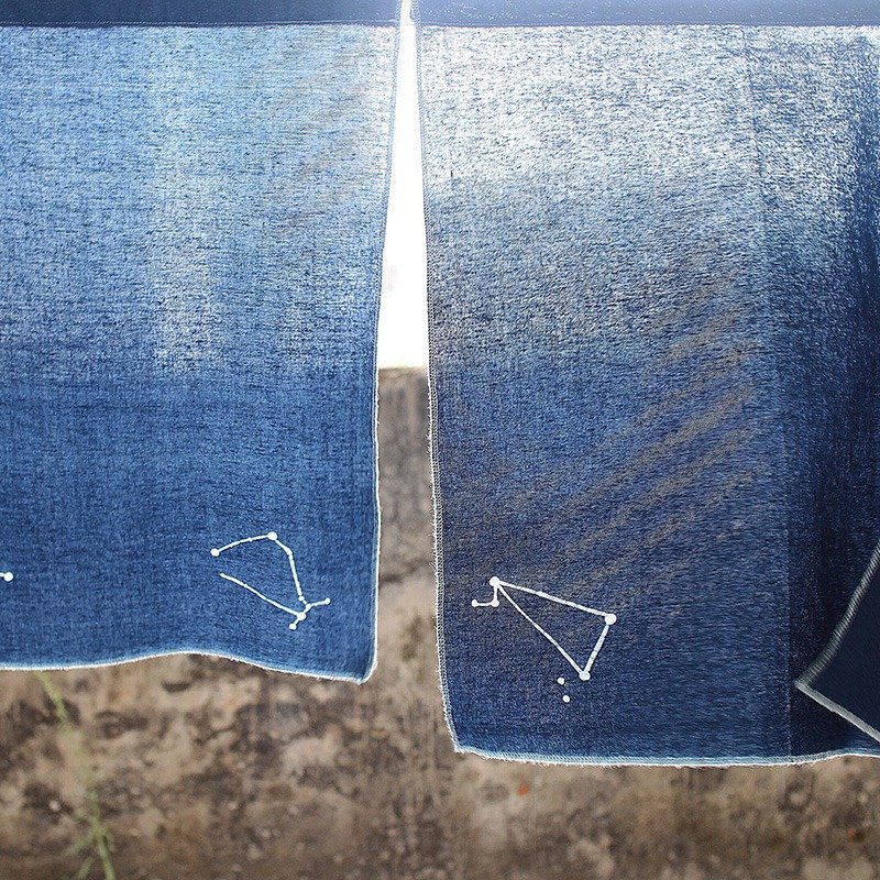 【岁时记】草木染藍染星月系列暖簾-星座 - 摆饰 - 棉．麻 蓝色