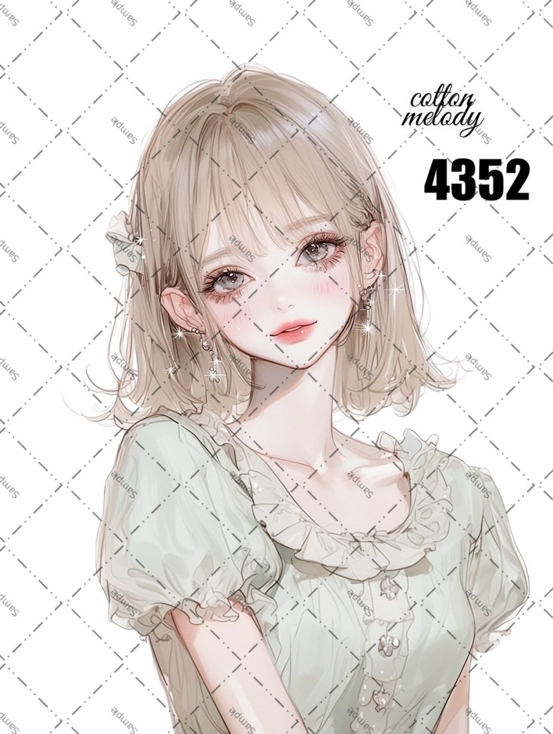 original sticker no.4352 人物贴纸 原创贴纸 原创人物贴纸 装饰贴纸 cotton melody - 贴纸 - 纸 