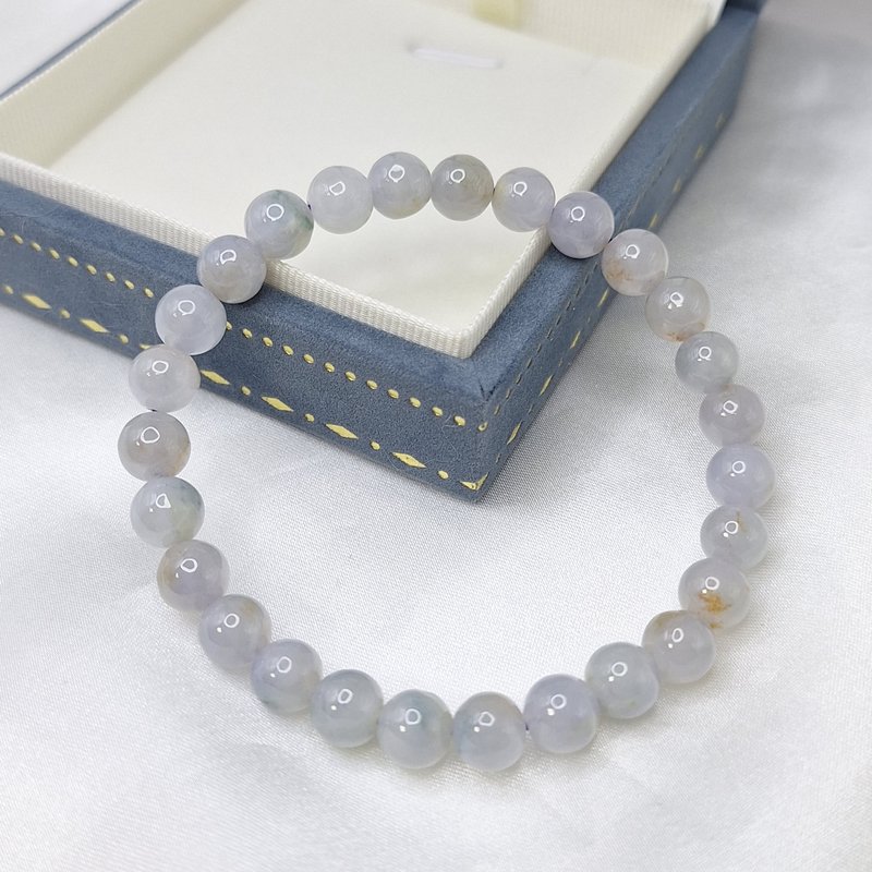 浓紫罗兰洒金 稀有色料 手珠 珠串 | 天然缅甸玉A货翡翠 - 手链/手环 - 玉石 