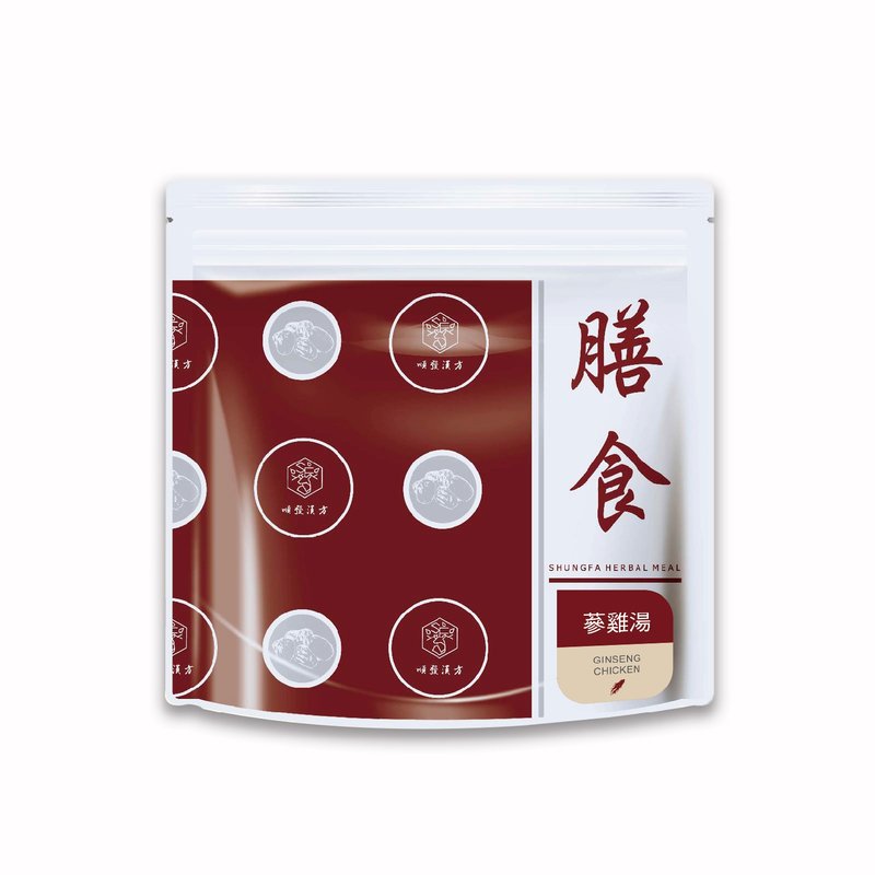 蒜香人蔘鸡 2入 | 春季保养 | 膳食汤包 - 健康/养生 - 其他材质 红色