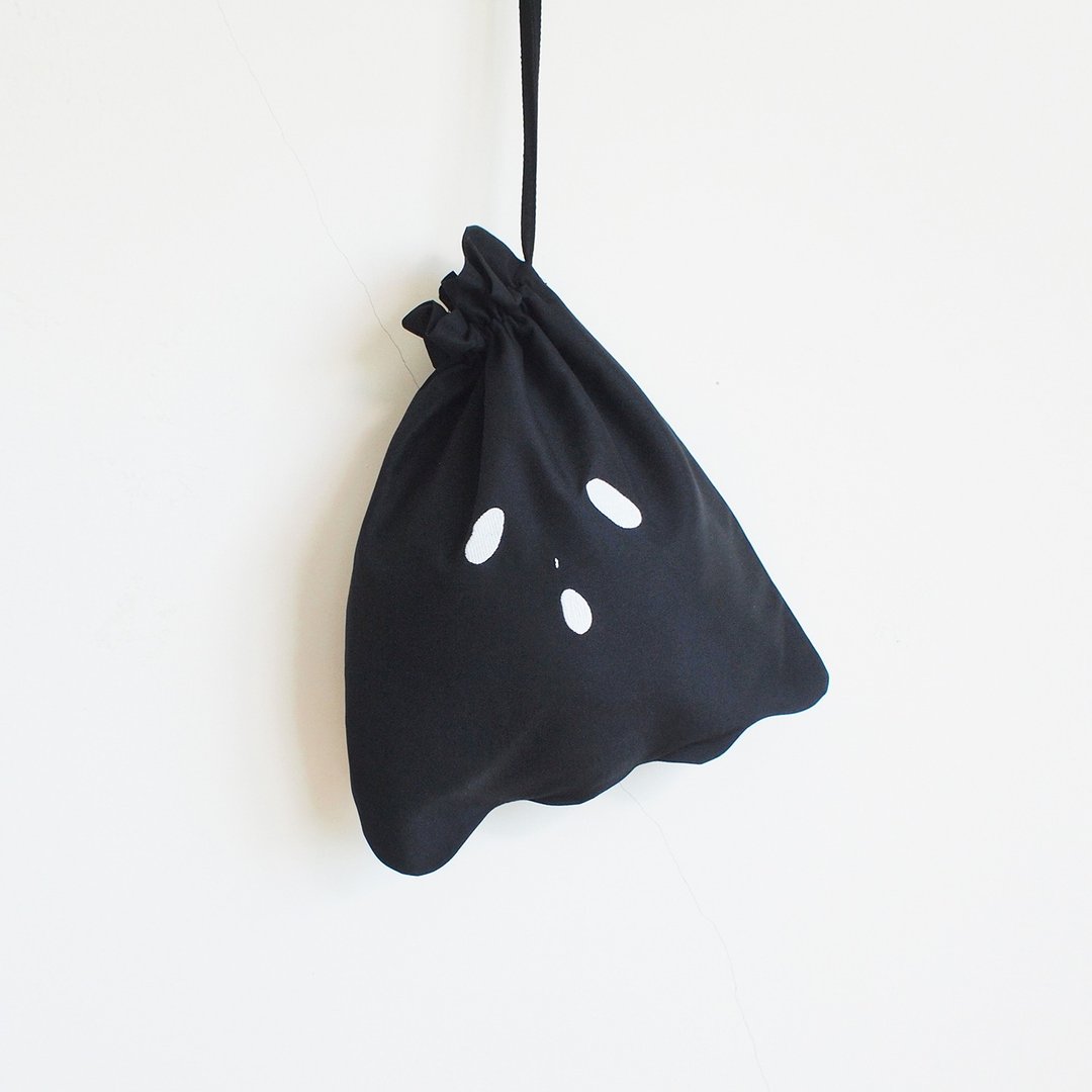 ghost lunch bag : black - 束口袋双肩包 - 聚酯纤维 黑色