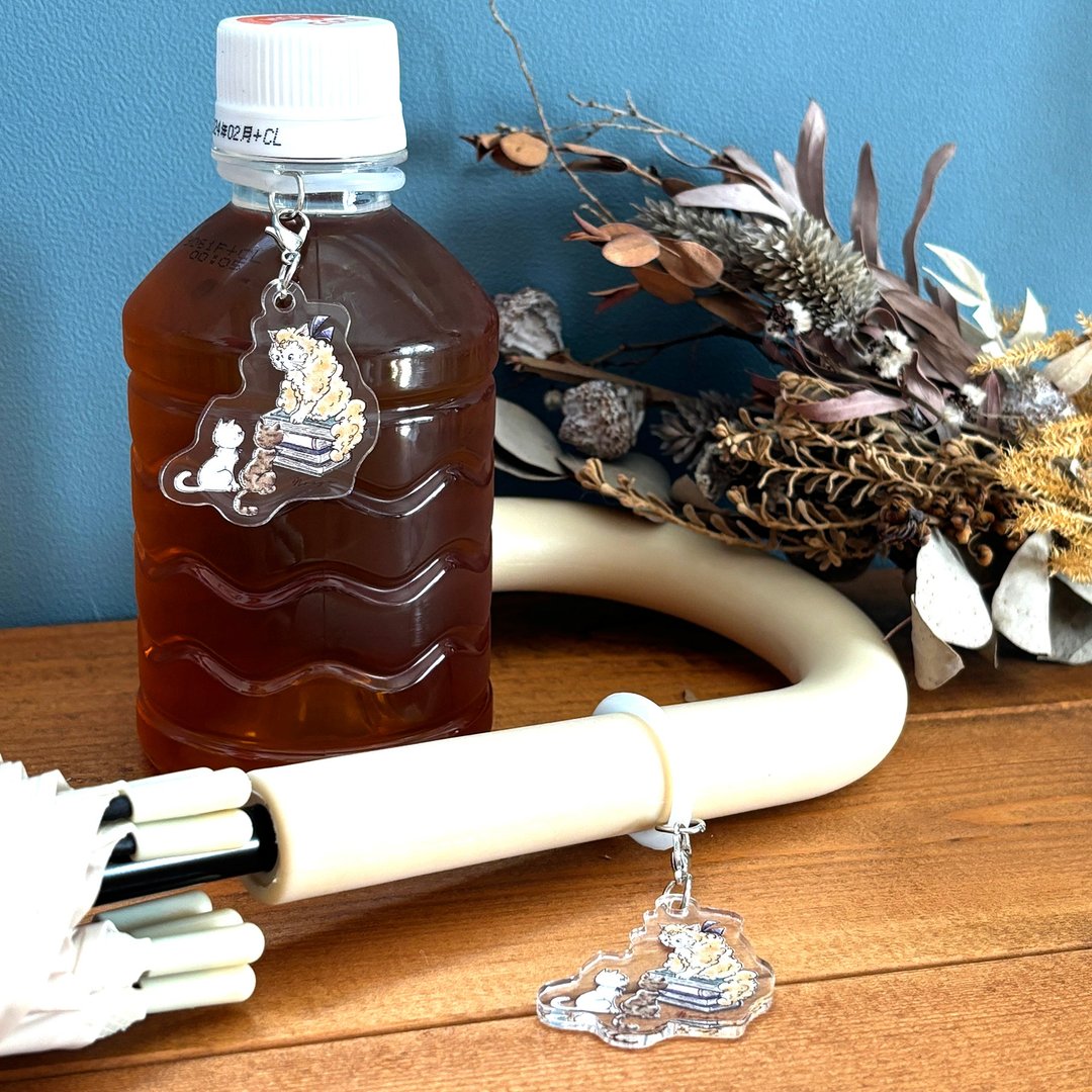 027_marker_吃茶店猫咪 伞标 / 水瓶标记 - 随行杯提袋/水壶袋 - 塑料 透明