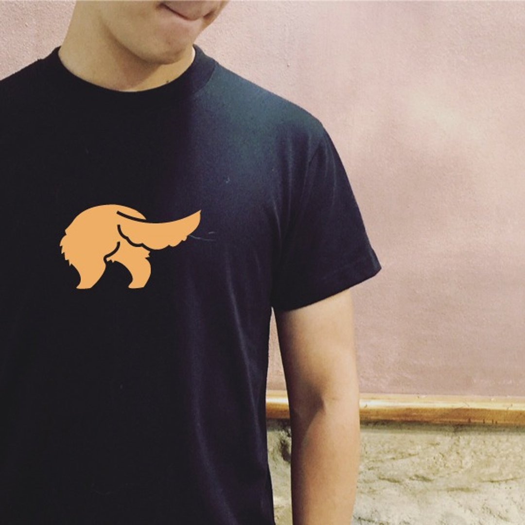 NINKYPUP 毛孩萌屁屁 长毛腊肠反光T-shirt - 男装上衣/T 恤 - 棉 多色
