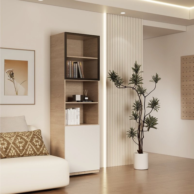 Starry 双门六层玻璃柜/展示柜/置物柜 - 其他家具 - 木头 卡其色