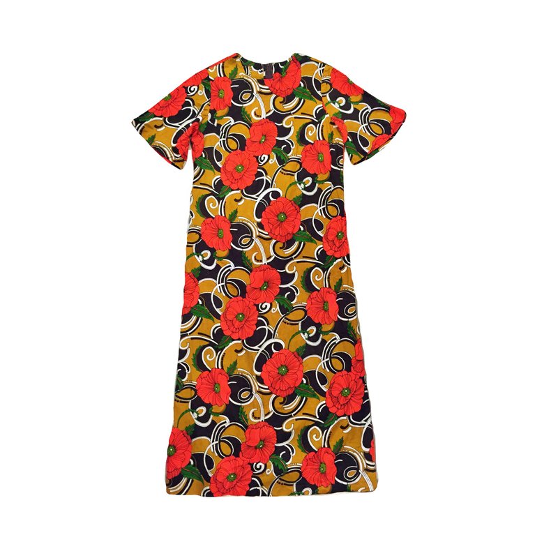 Vintage Flower Pattern Dress 美国古着花柄洋装 - 洋装/连衣裙 - 其他材质 多色