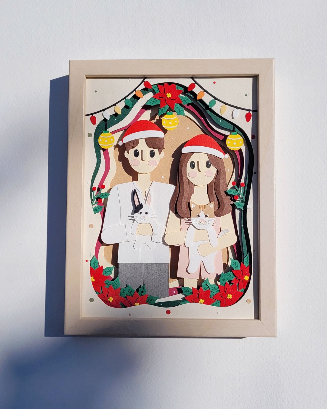 Layered custom papercut frame: Christmas theme. - 画框/相框 - 纸 