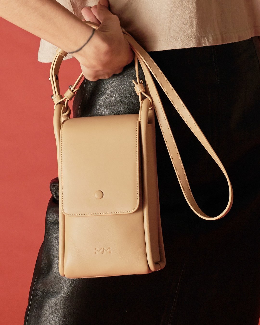 Emily - cross body bag - Beige - 手提包/手提袋 - 真皮 橘色