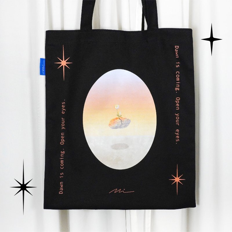 黑色帆布设计提袋 - Stay Alive - 手提包/手提袋 - 棉．麻 黑色