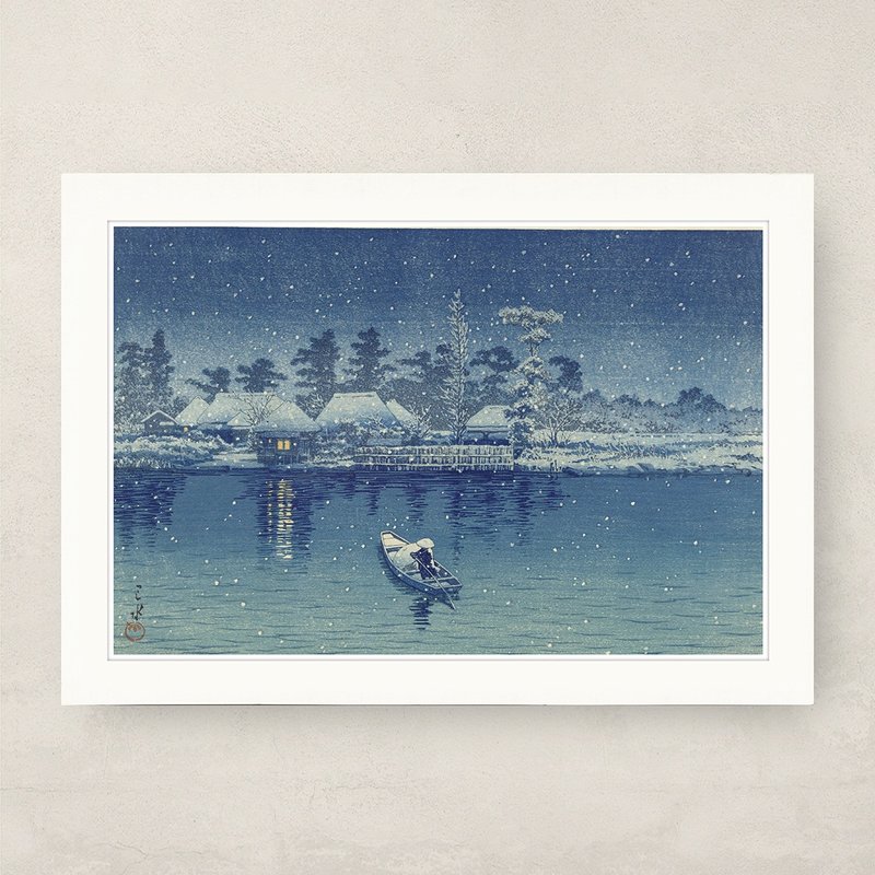 【 艺术画卡 】川濑巴水・牛堀 | B4画卡 - 海报/装饰画/版画 - 纸 卡其色