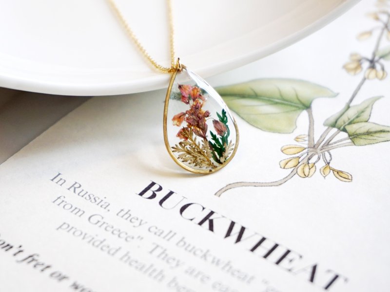 森林系颈链 | 植物 押花 | 圣诞礼物 生日礼物 心思礼物 寄语 - 项链 - 塑料 紫色