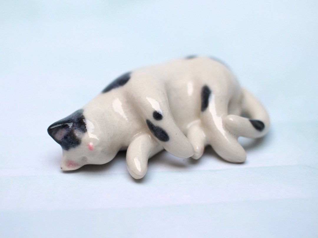 乳牛猫　瓷偶　筷架　摆饰 - 玩偶/公仔 - 瓷 白色