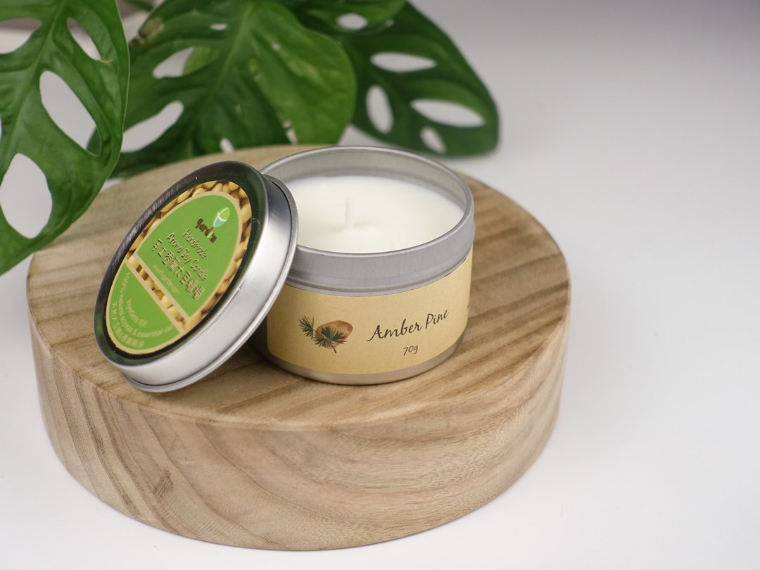 香氛蜡烛天然手工大豆蜡烛家居融蜡扩香 - Amber Pine 70g - 蜡烛/烛台 - 其他材质 