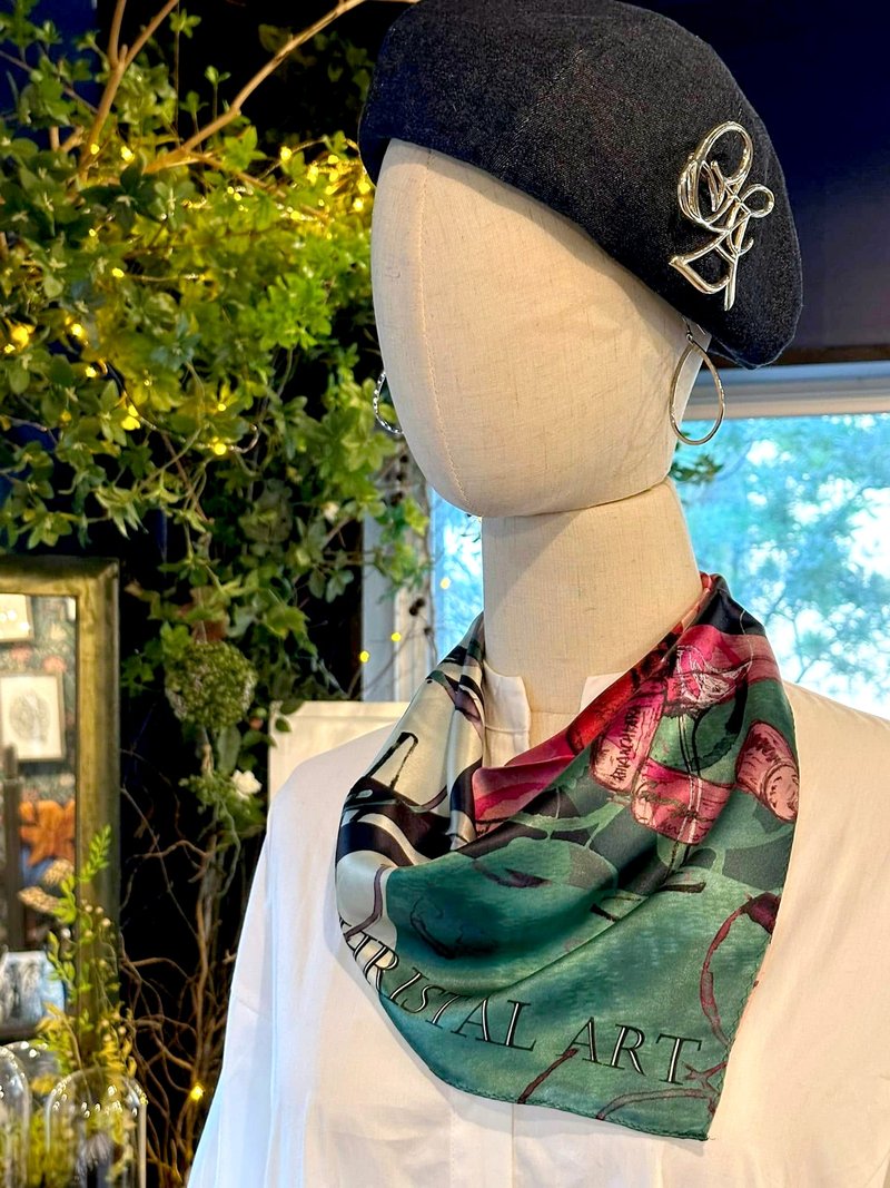 50cm 方形_丝巾_Wine 图案 丝巾 ChristalART - 丝巾 - 其他材质 红色