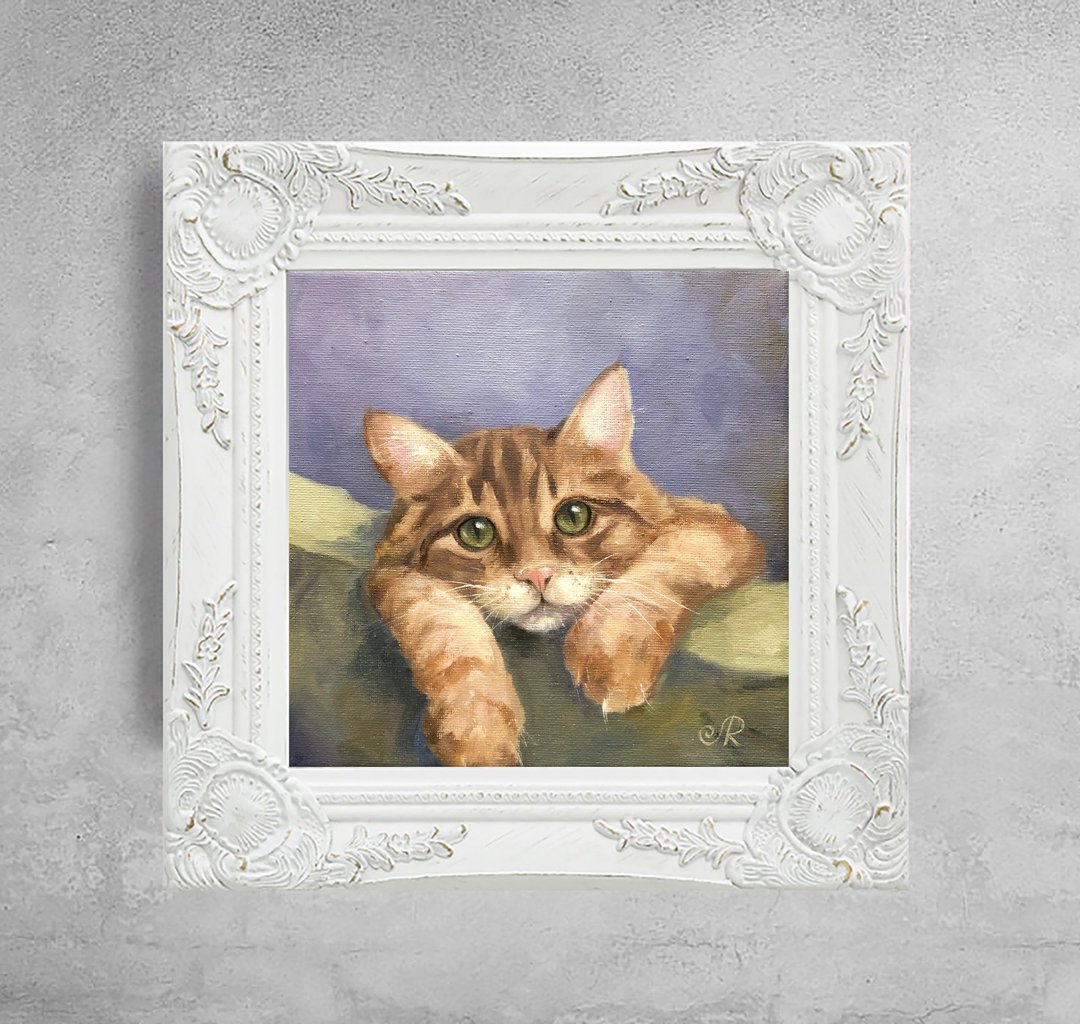猫画原创油画家居装饰艺术 - 海报/装饰画/版画 - 其他材质 橘色