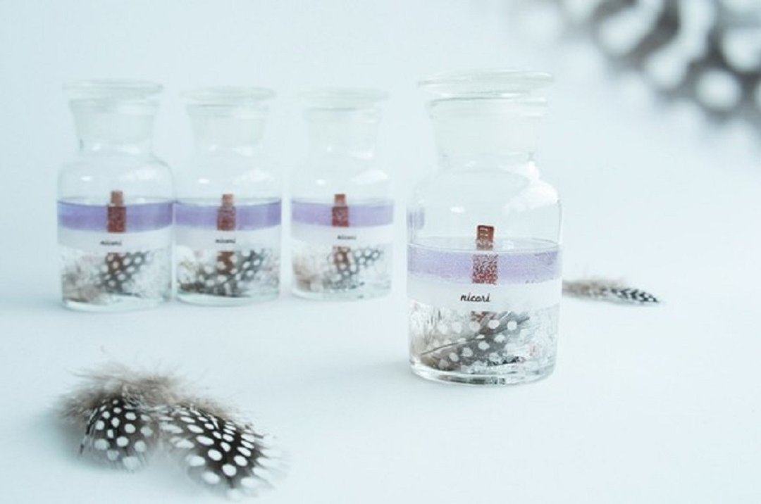 [Aroma candle with sound, lavender orange, 100% essential oil, guinea fowl feather] BOTANICAL BOTTLE - 蜡烛/烛台 - 蜡 