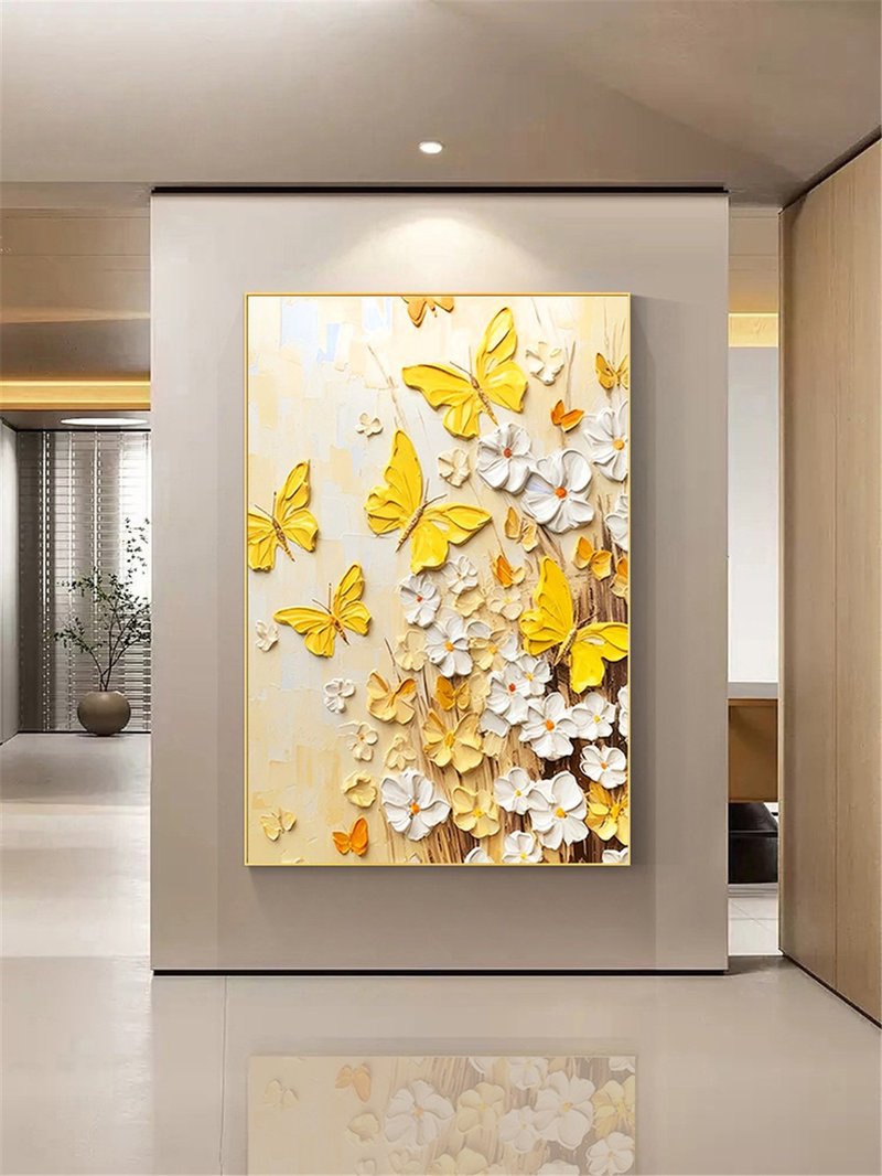夏花 手绘油画/抽象/原创商品/装饰画/挂画/客厅/走廊/玄关挂画 - 海报/装饰画/版画 - 亚麻 多色