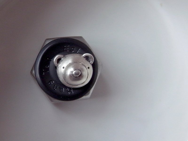 Teddy bear 泰迪熊 34号 | 纯银 耳针 耳环 | 1款是单1个喔 ! - 耳环/耳夹 - 银 灰色