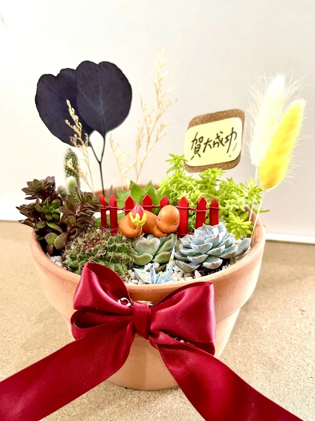 多肉组盆 宝可梦 小火龙 微景观 多肉盆栽 神奇宝贝 定制化 生日 - 植栽/盆栽 - 植物．花 绿色