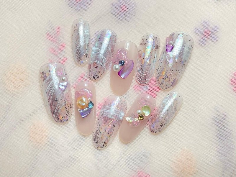 穿戴甲/穿衫甲/手工绘制/镜面海中小宝贝 - 指甲油/指甲贴 - 其他材质 