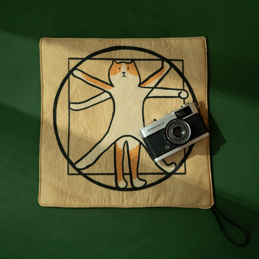 维特鲁威的猫咪手工相机包布 - 相机包/相机袋 - 其他材质 多色