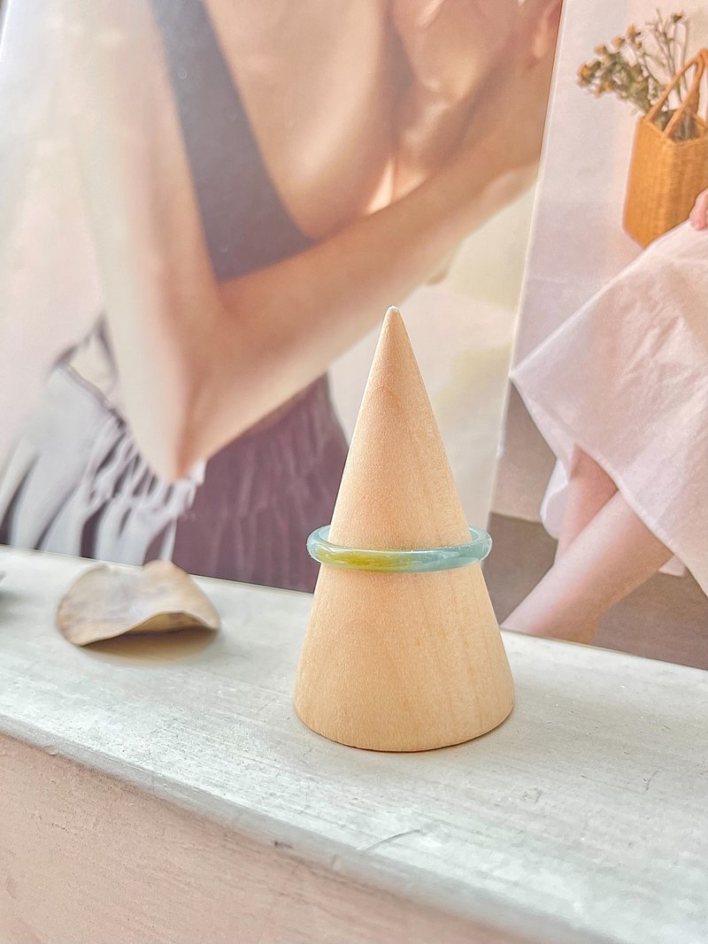 危地马拉玉A货翡翠-冰蓝飘蜜糖戒指 玉戒指 细戒指 天然石 礼物 - 戒指 - 玉石 