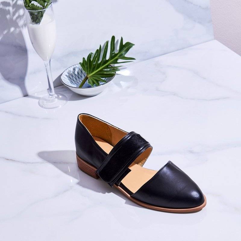 BLACK-Walnut Loafers - 女款休闲鞋 - 真皮 黑色