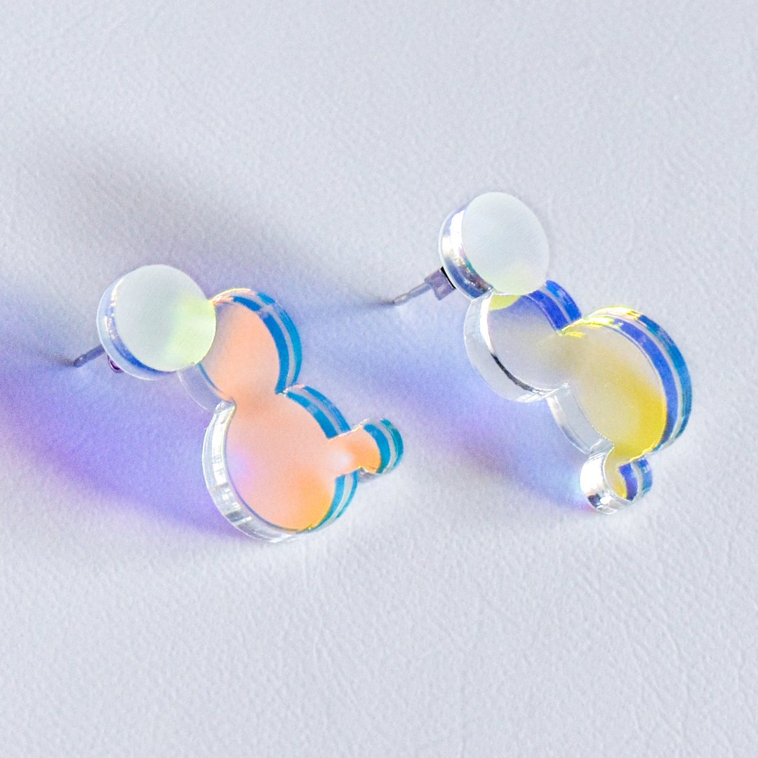 Aurora bubble earrings - 耳环/耳夹 - 压克力 多色