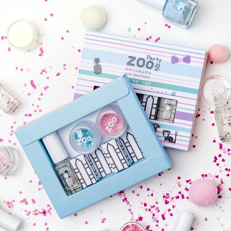 晴天小猴 亮片DIY组 咩橘可magic派对 | ZOO儿童指甲油 彩绘组合 - 插画/绘画/写字 - 颜料 蓝色