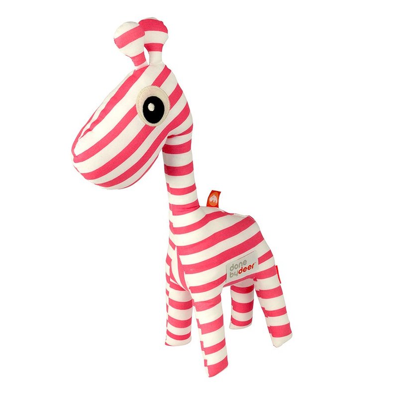 丹麦 Done by Deer - RAFFI 长颈鹿3D玩偶 - 玩具/玩偶 - 棉．麻 红色