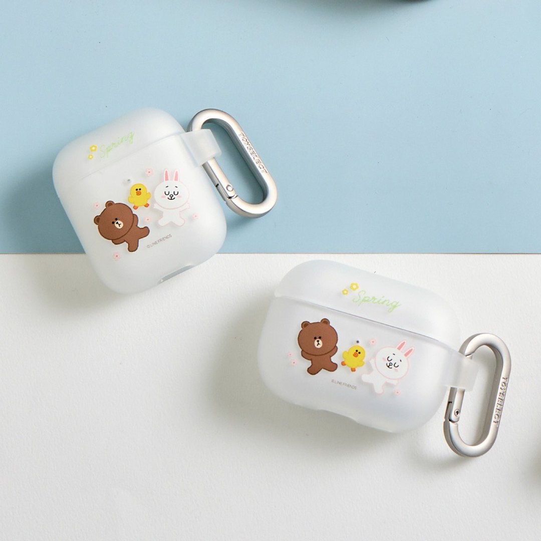 LINE FRIENDS经典-迎风起舞强悍防摔AirPods保护套 - 耳机收纳 - 塑料 多色