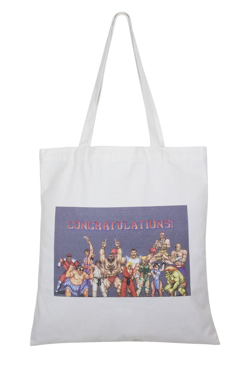 街霸二代经典纯棉帆布袋 (街头霸王/快打旋风/Street Fighter系列 - 侧背包/斜挎包 - 棉．麻 