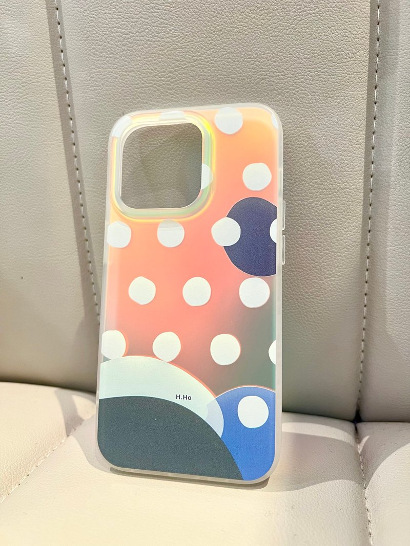 幻彩全包手机壳 | 蓝色几何圆波点抽象画图案 Phone case - 手机壳/手机套 - 塑料 蓝色
